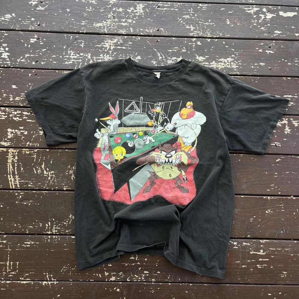 (XL) Vintage 90s Looney Tunes Taz Bugs Tweety Daffy Foghorn Pool T-Shirt - Picture 1 of 6